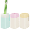 Linkidea 3 Pack Wall Mount Toothbrush Holder for Shower, Plastic Manual Brush Organizer Hanger Compatible with Colgate Renewal, Oral-B CrossAction (Multi)