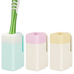 Linkidea 3 Pack Wall Mount Toothbrush Holder for Shower, Plastic Manual Brush Organizer Hanger Compatible with Colgate Renewal, Oral-B CrossAction (Multi)