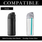 Linkidea 2 Pack Water Bottle Boot Compatible with Owala FreeSip 16oz, FreeSip Tritan 25oz, Silicone Anti-Slip Bottle Bottom Bumper Protector (Clear White)