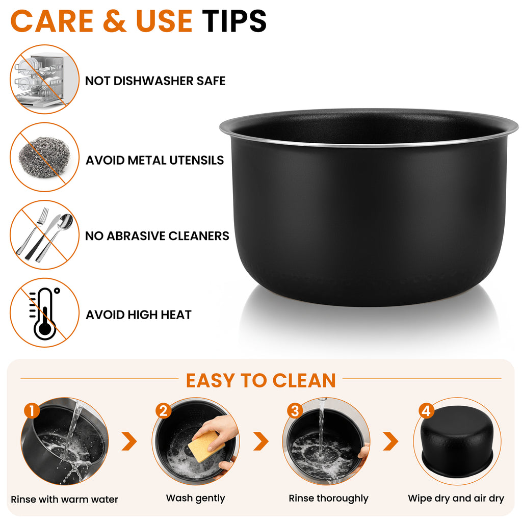 Linkidea Rice Cooker Aluminum Alloy Inner Pot Compatible with TOSHIBA RC-TRCS01, RC-10DRUNA(W), Nonstick Replacement Bowl