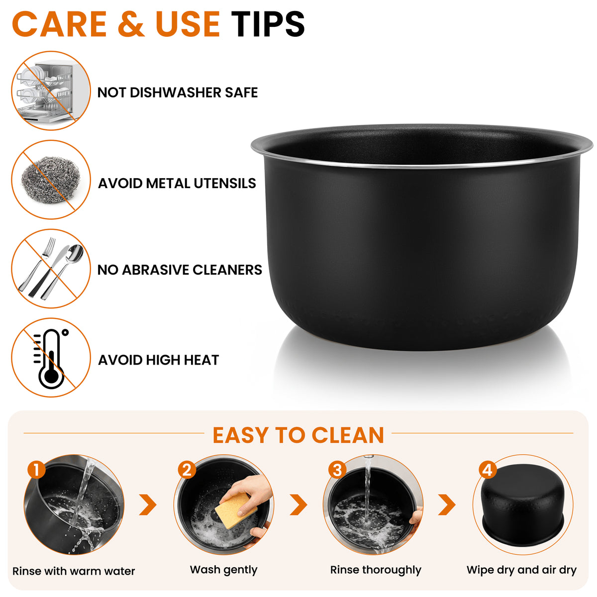 Linkidea Rice Cooker Aluminum Alloy Inner Pot Compatible with TOSHIBA RC-TRCS01, RC-10DRUNA(W), Nonstick Replacement Bowl