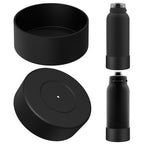 Linkidea 2 Pack Water Bottle Boot Compatible with Ello Cooper / Pop & Fill Bottle 40oz, Silicone Anti-Slip Bottle Bottom Sleeve Bumper Protector (Black)