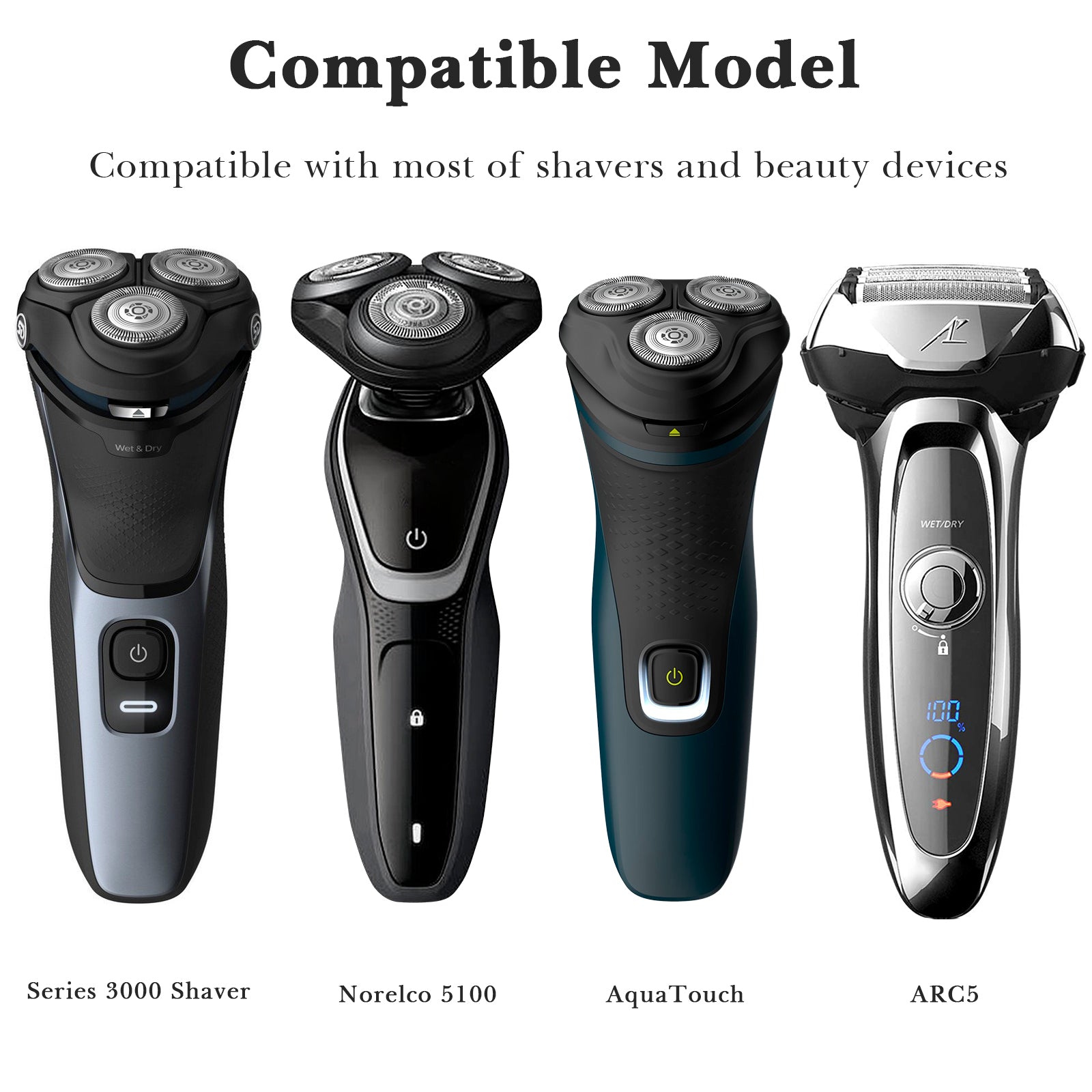 Linkidea 2 Pack Electric Shaver Holder for Wall, Self Adhesive Shaver Storage Organizer for Bathroom, Compatible with Philips Norelco Shaver 2400, Series 7000 (White)