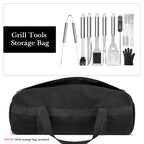 Linkidea 24" Grill Accessory Storage Bag, Double Zipper BBQ Tool Storage Bags, Extra Thick Grill Bag for Outdoor Grilling, Camping, Hiking (Black)