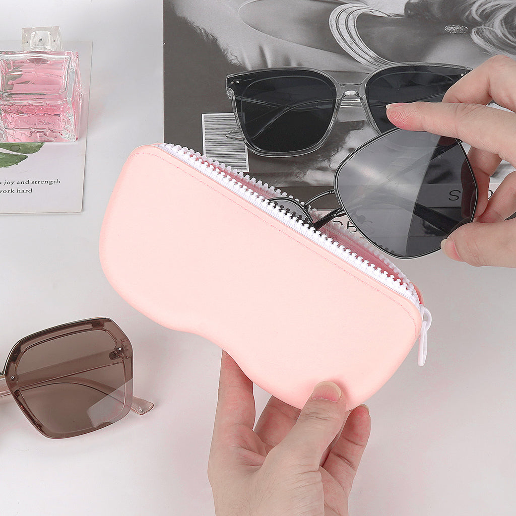 Linkidea Oversized Sunglasses Pouch, 2 Pack Large Frame Glasses Pouch for Sunglass, Eyeglasses Travel Bag Compatible with Persol Square/Aviator Rayban New Wayfarer Various Brand Models