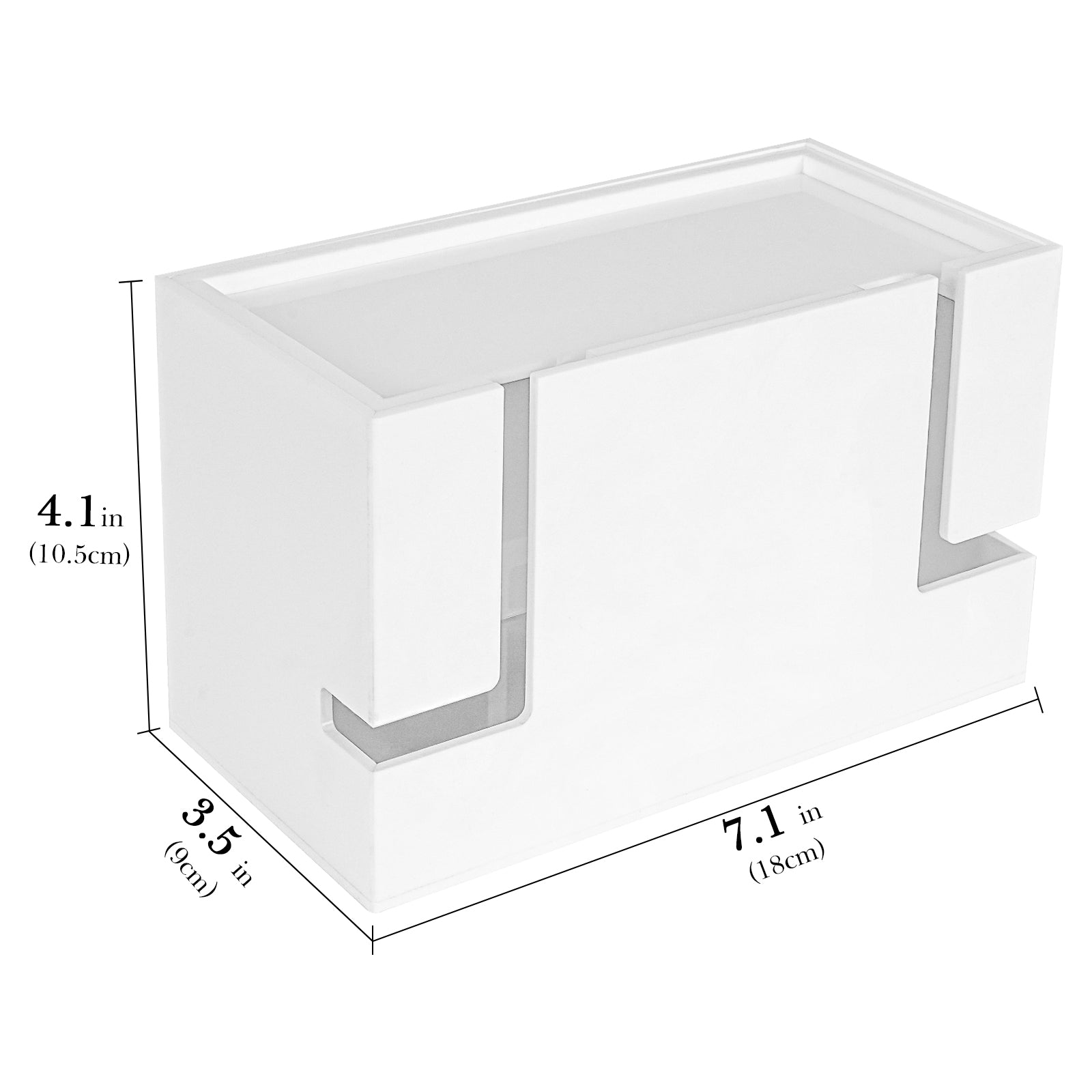 Linkidea Bathroom Cable Organizer Box, Compatible with Electric Toothbrush and Razor, Charger & Power Strip Storage Solution, Keep Countertop Clean (White / Power Strip Not Included)