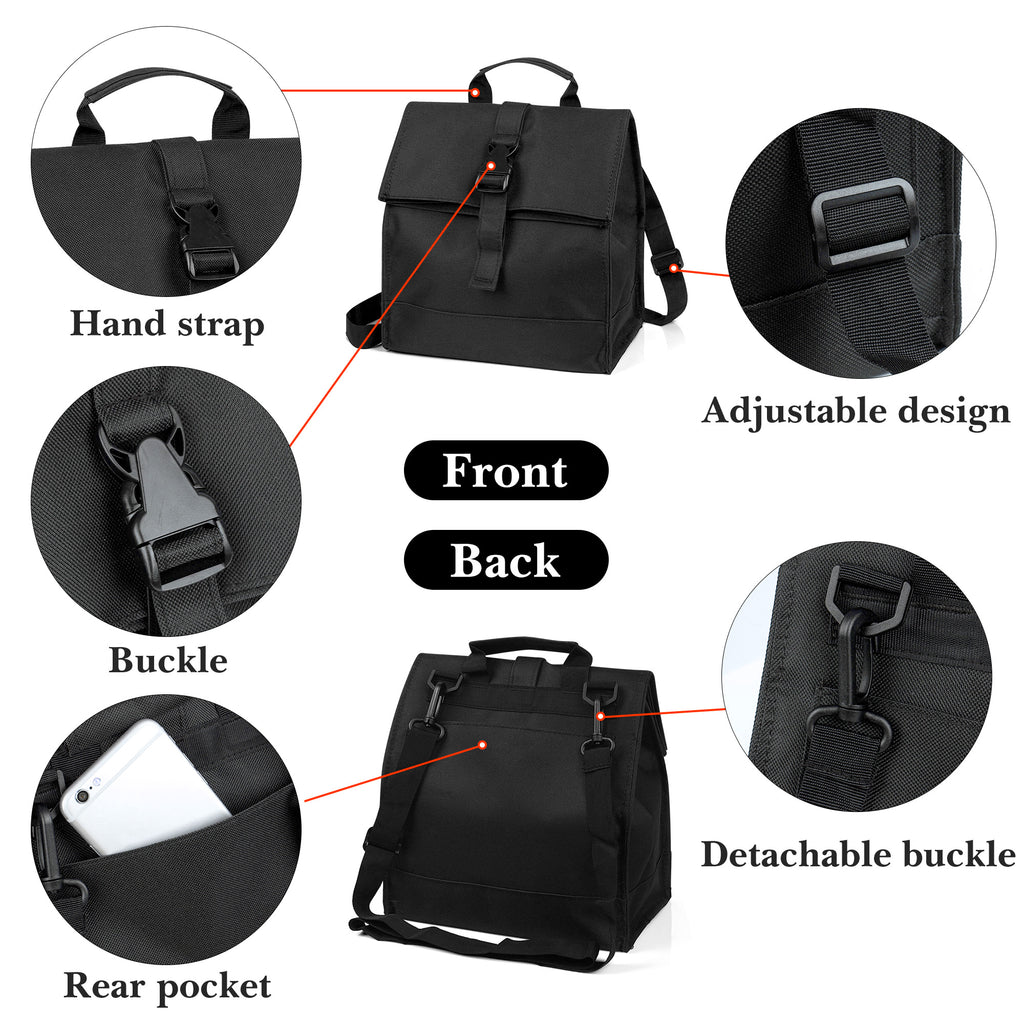 Linkidea Carrying Bag for Electric Heated Lunch Box, Compatible with Crock Pot 28oz, DUPASU 60.8oz, LUNCHEAZE 0.9L, Cordless 1.2L, 1.6L, Aotto 32oz Electric Heated Lunch Box (Black)