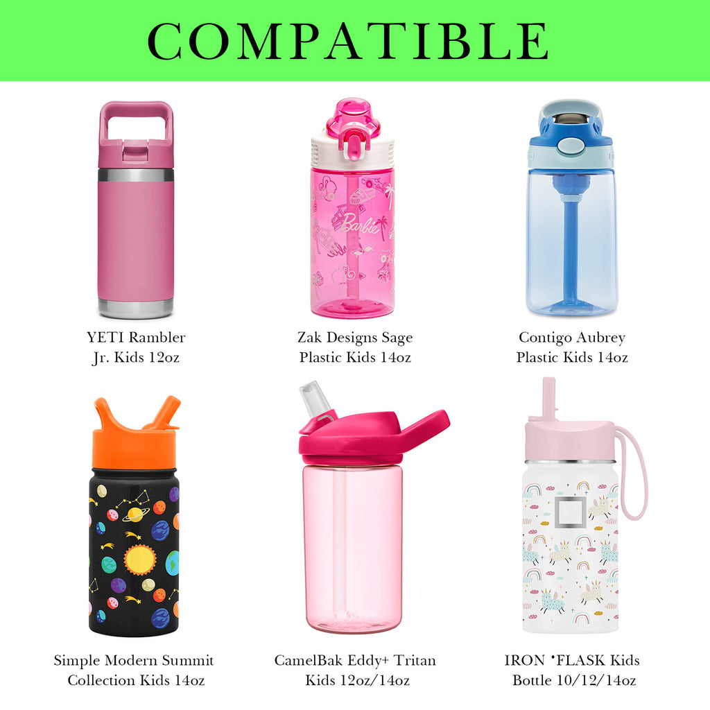 Linkidea Water Bottle Carrier with Strap Compatible with CamelBak, Contigo, YETI Rambler, Simple Modern Kids Bottles, Waterbottle Sling Bag Holder with Shoulder Strap, Green & Yellow