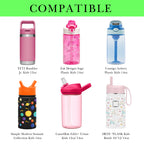 Linkidea Water Bottle Carrier with Strap Compatible with CamelBak, Contigo, YETI Rambler, Simple Modern Kids Bottles, Waterbottle Sling Bag Holder with Shoulder Strap, Green & Yellow