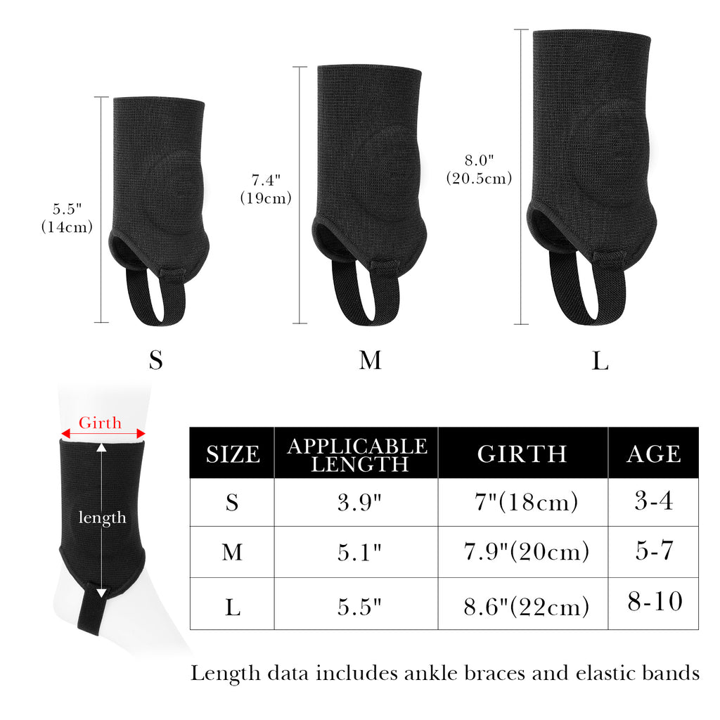 Linkidea 2 Pairs Soccer Ankle Guards, Soccer Double Side Ankle Shield Protector with Elastic Band, Ankle Padded Support Brace for Sport Stabilizing Fits to Adult (Black, Size L)