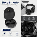 Linkidea Headphones Carrying Case Compatible with Bose QuietComfort Ultra II, QC 45/35/SE, AE2w, AE2, Protective Hard Shell Travel Bag with Cable, Charger Storage (Dark Grey)