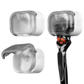 Linkidea 2 Pack Wall Mounted Razor Holder, Waterproof Shaving Stand Accessories, Compatible with Gillette Fusion 5, Labs with Exfoliating Bar, Dorco Pace 6 Pro, Harry's 5 Blade (Grey)