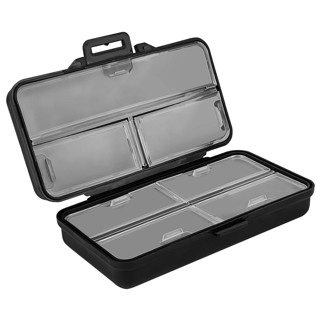 Linkidea Multi-Compartment Travel Case with Individual Clear Lids, Electronic Accessories Organizer for Cables, Earbuds, Chargers, and Small Crafts (Black)