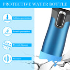 Linkidea 2 Pack Water Bottle Boot Compatible with Contigo West Loop 2.0 16oz/20oz/24oz, Huron 2.0 16oz/20oz, Silicone Anti-Slip Bottle Bottom Bumper Protector (Blue)