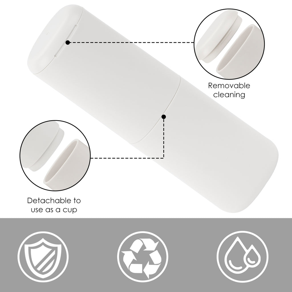 Linkidea 2 Pack Travel Toothbrush Toothpaste Storage Case, Portable Gargle Toothbrush Containers, Travel Toothbrush Holder for Camping, School, Business, Trip, Bathroom (Light Grey)