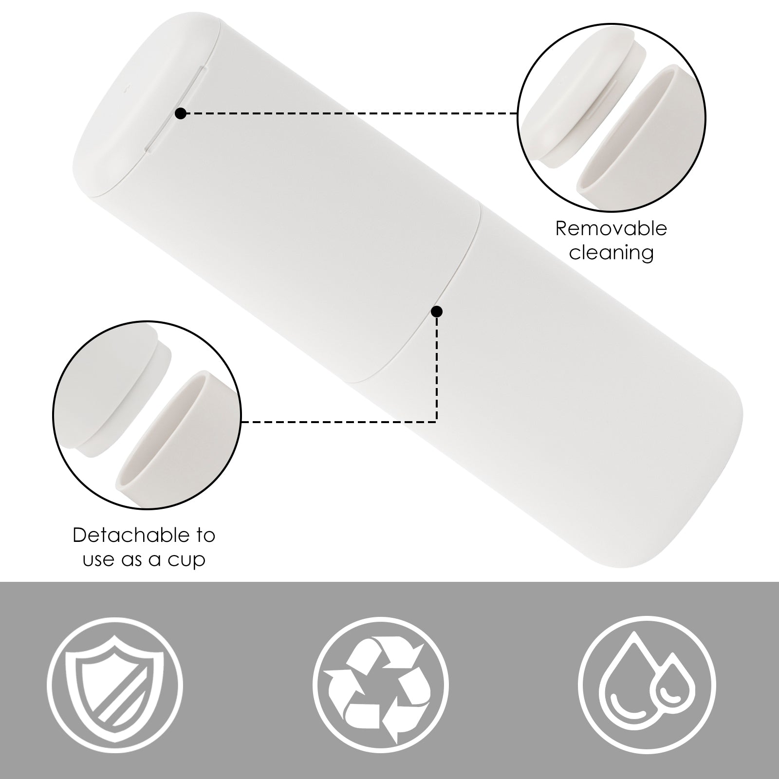 Linkidea 2 Pack Travel Toothbrush Toothpaste Storage Case, Portable Gargle Toothbrush Containers, Travel Toothbrush Holder for Camping, School, Business, Trip, Bathroom (Light Grey)