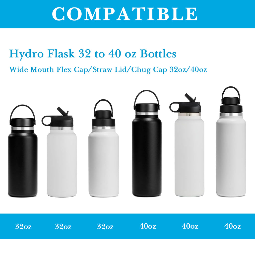 Linkidea Water Bottle Boot Compatible with Hydro Flask Wide Mouth Flex Cap/Straw Lid/Chug Cap 32oz/40oz, Silicone Bottle Bottom Sleeve Cover Protector, Bottle Bumper (Sky Blue / 2 Pack)