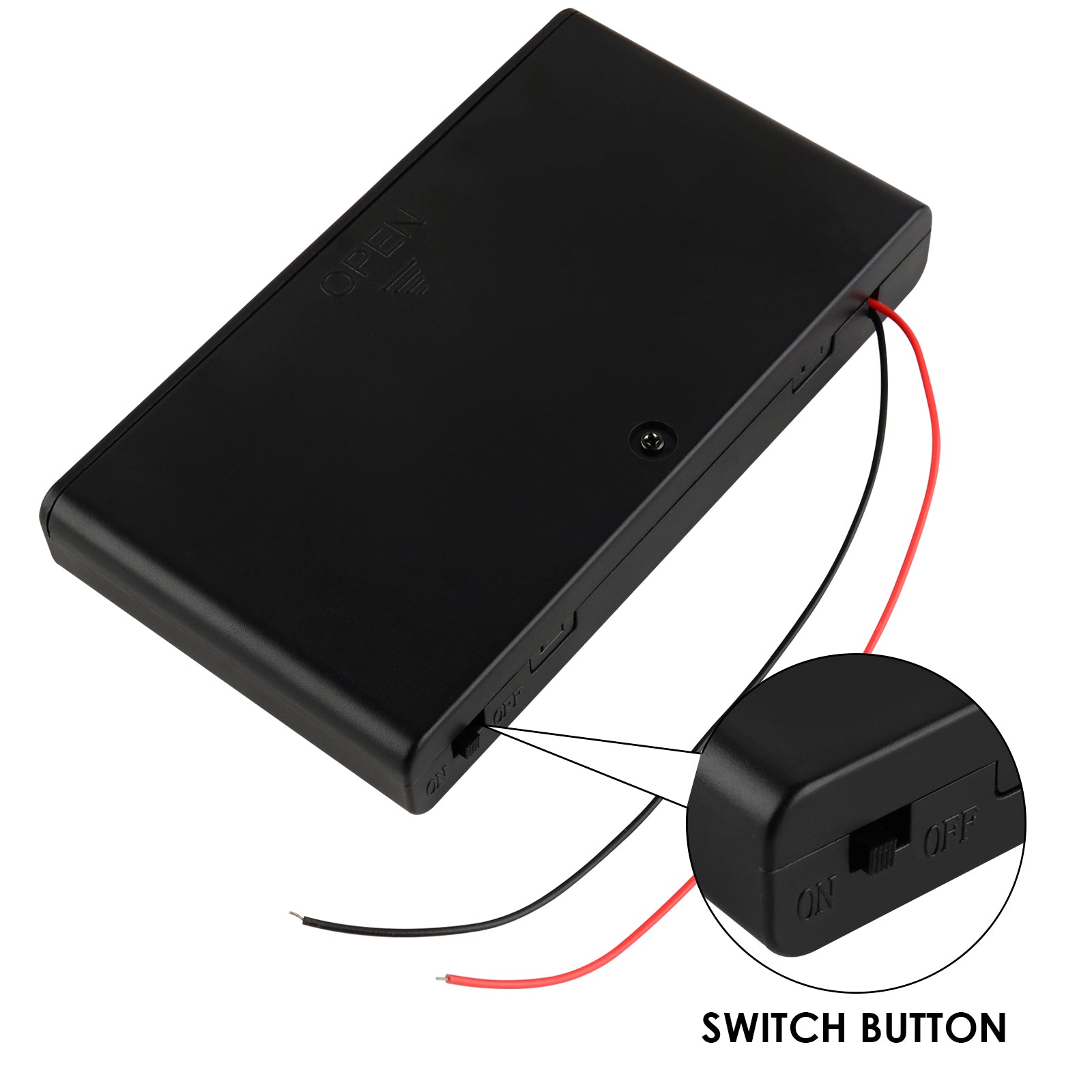 Linkidea 12v Battery Case with Switch, 8 x AA 12V Batteries Holder Box with Wired Leads and On/Off Switch (2 Pack)