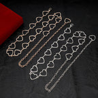 Plus Size Chain Belt for Women, 2 Pack Love Style Metal Chain Belt Women Belly Waist Chains, Extra Long Body Chain, Max 51.2 Inch Adjustable Chunky Belt Chain (Gold, Silver)