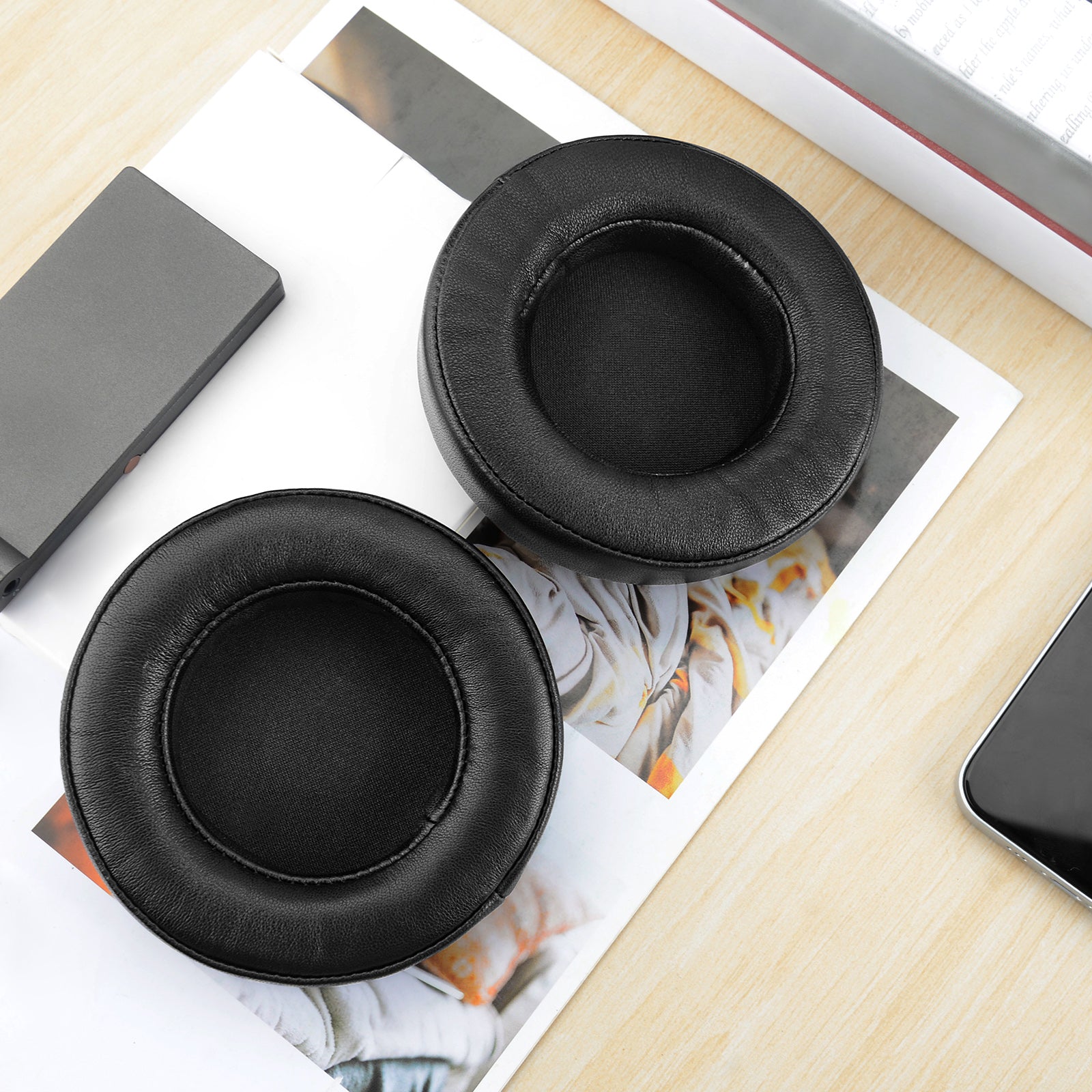 Replacement Ear Pads for AKG K701/K702/K601/K612/K712/Q701/Q702 Headphones Ear Cushions, Headset Earpads ( Sheepskin / Black )