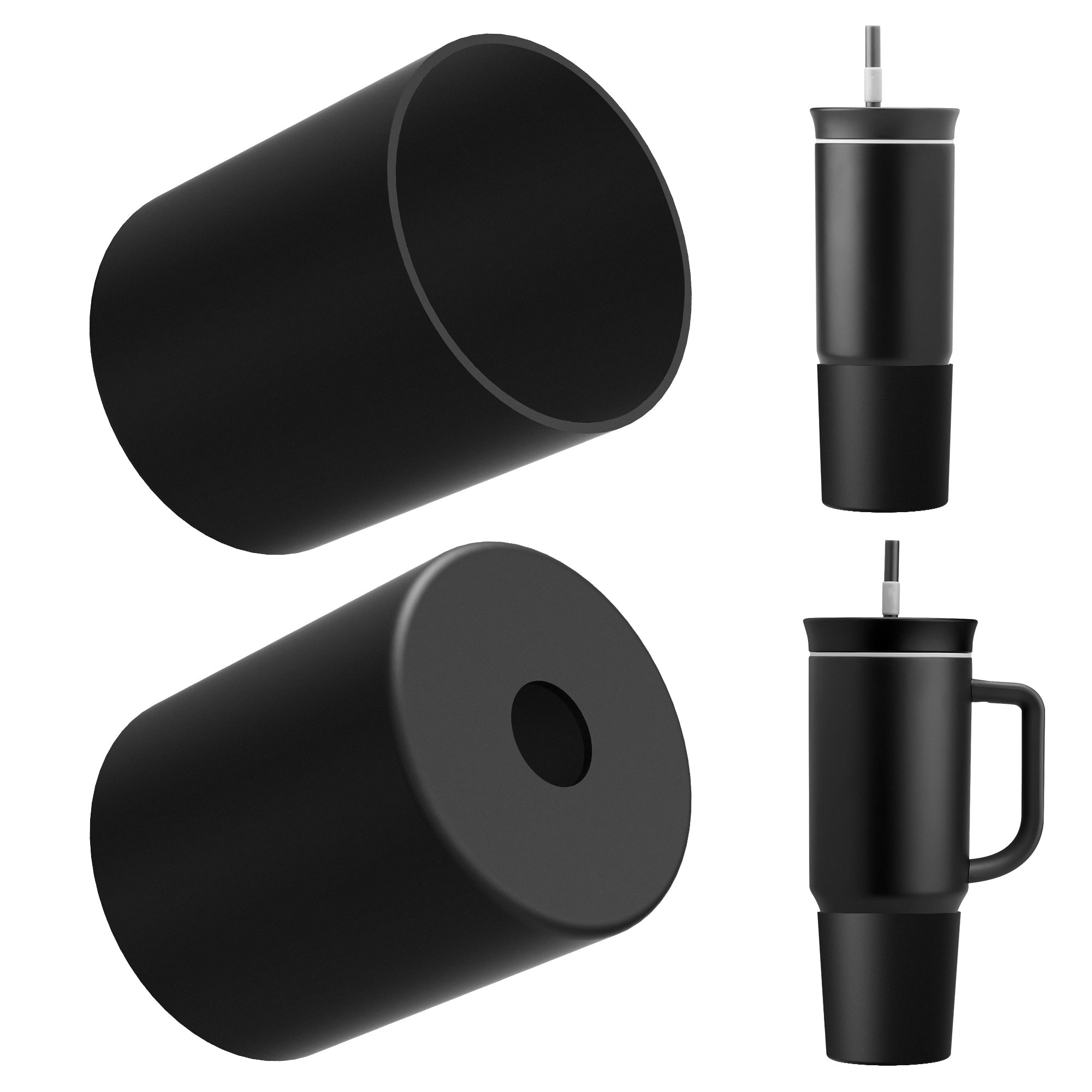 Linkidea 2 Pack Water Bottle Boot Compatible with Owala Travel Tumbler 24oz/40oz, Silicone Anti-Slip Waterbottle Bottom Sleeve Cover Protector (Black)