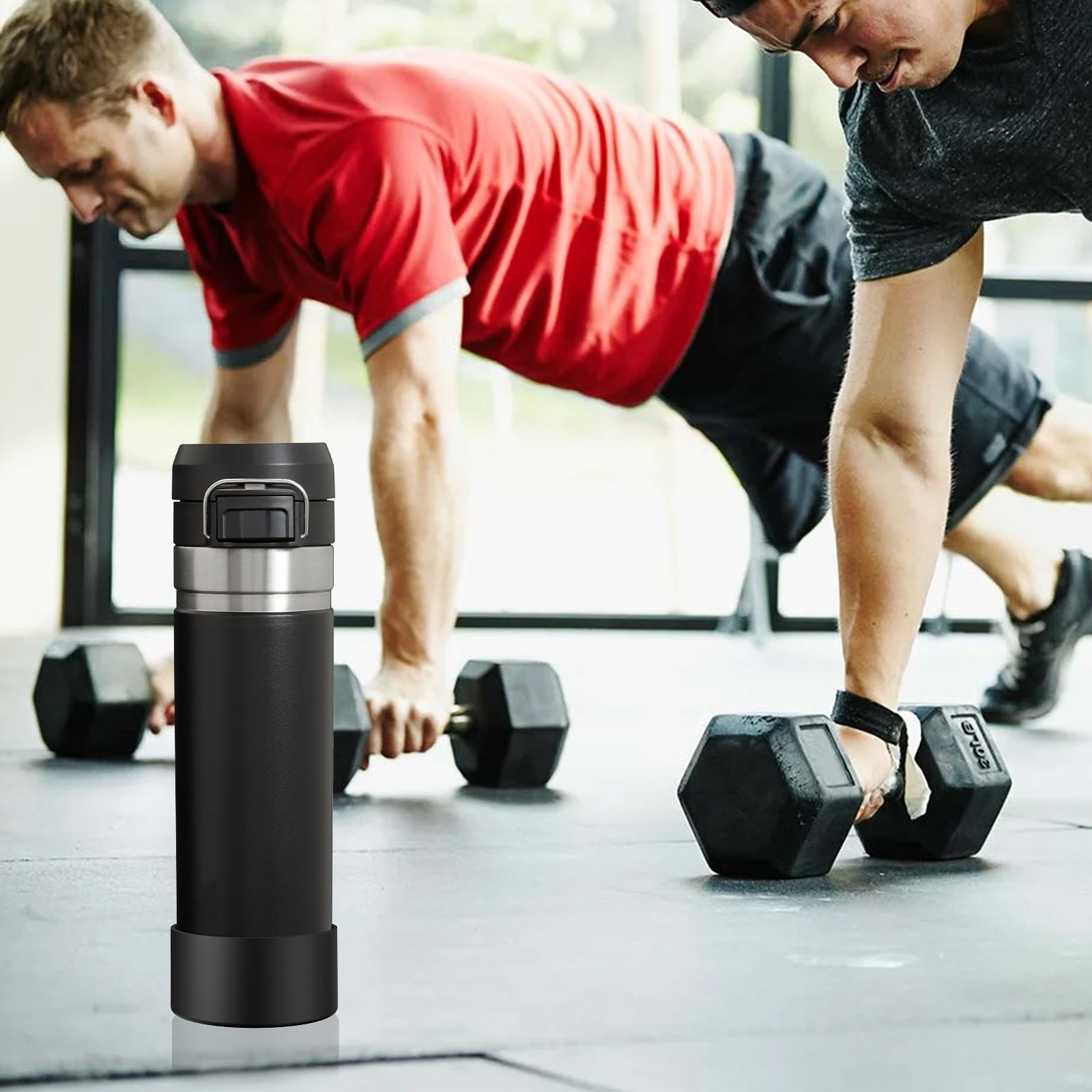 Linkidea 2 Pack Water Bottle Boot Compatible with Stanley Quick Flip GO 24oz, IceFlow Fast Flow 16oz, Silicone Water Bottle Bottom Bumper Protector (Black)