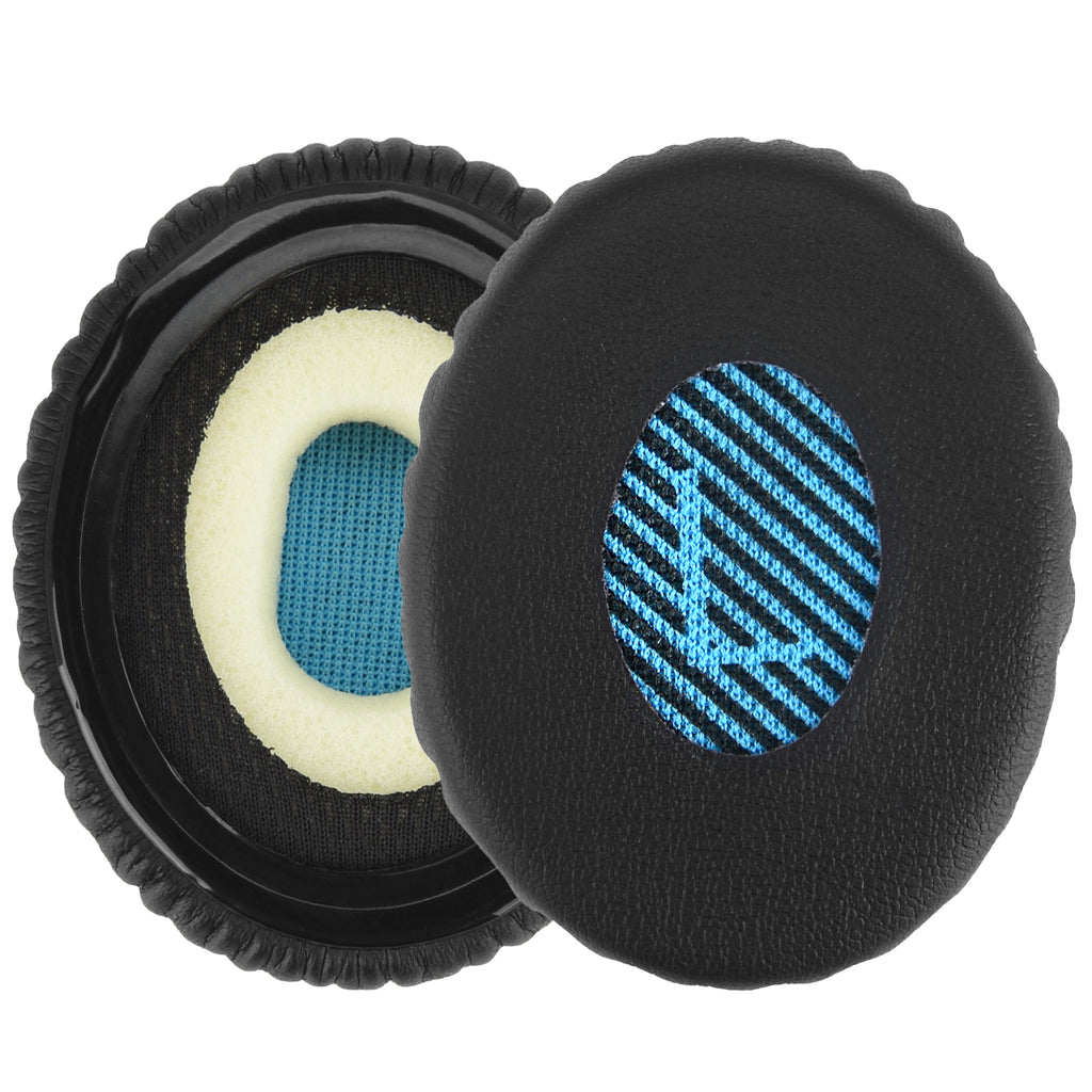 Replacement Ear Pads for Bose On-Ear OE2/OE2i, SoundTrue, SoundLink On-Ear (OE) Ear Headphones, Headset Earpads ( Protein Leather / Black-Blue Mesh )