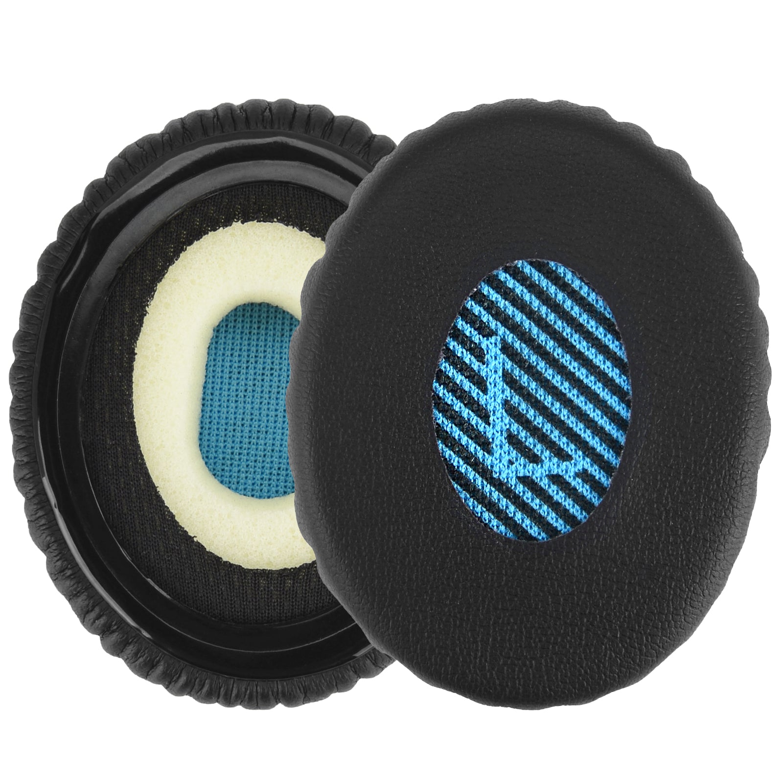 Replacement Ear Pads for Bose On-Ear OE2/OE2i, SoundTrue, SoundLink On-Ear (OE) Ear Headphones, Headset Earpads ( Protein Leather / Black-Blue Mesh )