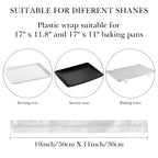 Linkidea 50 Pack Large Baking Sheet Pan and Bowl Covers, Clear Elastic PE Covers Compatible with 17" x 11" Baking Pans, Reusable Leak-Resistant Lids for Dough Proofing and Food Storage