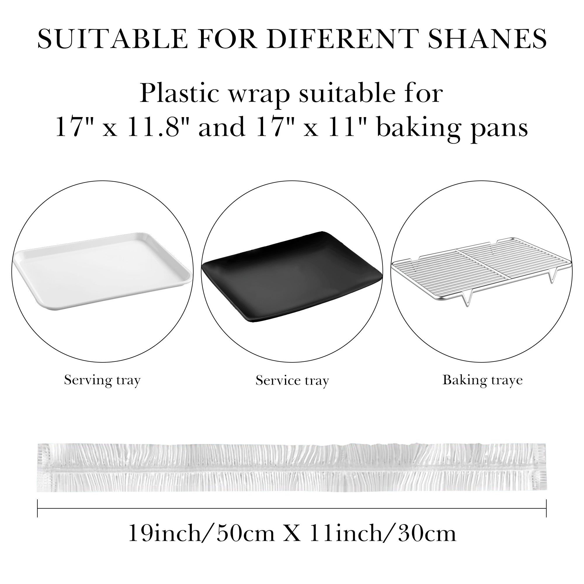 Linkidea 50 Pack Large Baking Sheet Pan and Bowl Covers, Clear Elastic PE Covers Compatible with 17" x 11" Baking Pans, Reusable Leak-Resistant Lids for Dough Proofing and Food Storage