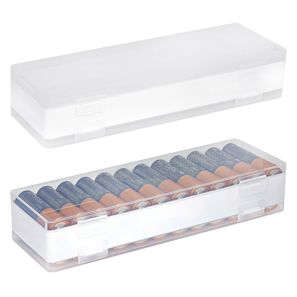 Linkidea 2 Pack Battery Organizer Storage Case, Single Battery Box Holds Batteries for 24 AA, Portable Samll Capacity Battery Caddy