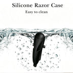 Linkidea Silicone Razor Cover with Fixed Strap, Razor Storage for Travel, Compatible with 2 oz Shaving Gel, Gillette Fusion 5 Power, GilletteLabs with Exfoliating Bar (Black)