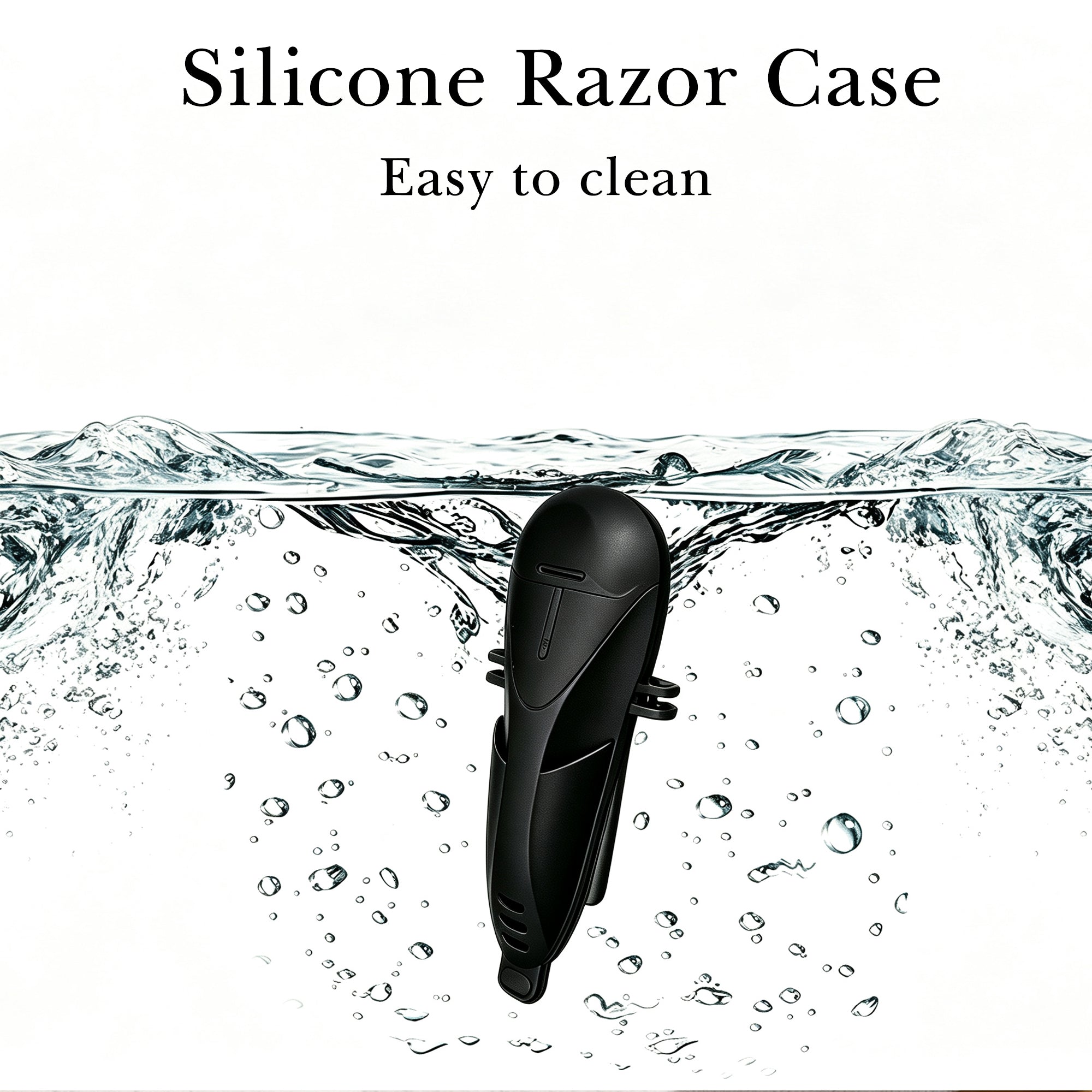 Linkidea Silicone Razor Cover with Fixed Strap, Razor Storage for Travel, Compatible with 2 oz Shaving Gel, Gillette Fusion 5 Power, GilletteLabs with Exfoliating Bar (Black)
