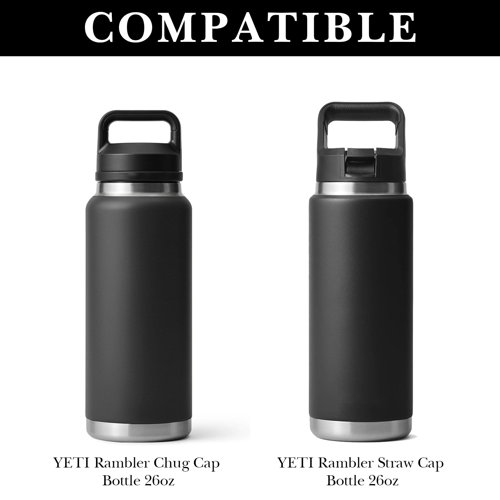 Linkidea 6 Pack Water Bottle Bottom Pad Compatible with YETI Rambler Bottle 26oz, Silicone Waterbottle Bottom Silencer, Protective Anti-Slip Rubber Bottom Protector