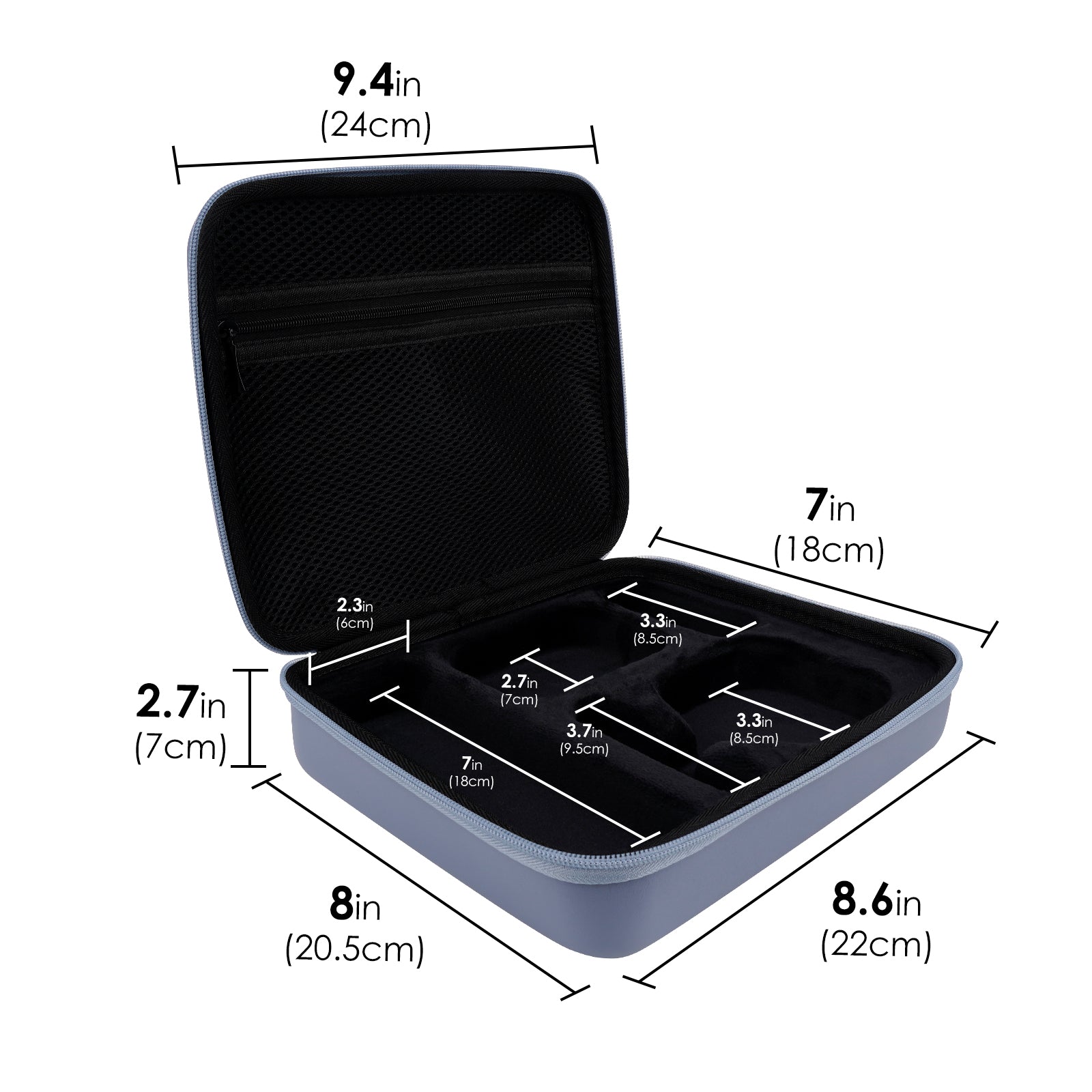 Linkidea Hard EVA Travel Case Compatible with Ulike Air 3/4 IPL Hair Removal Device, Protective Storage Organizer with Mesh Pocket (Only Case / Blue)