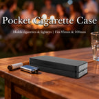 Linkidea 6 Pack Pocket Cigarette Case, Hard Metal Cigarette Protective Box, Fits 85mm & 100mm, Portable Travel Cigarette Holder Case (Black)