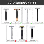 Linkidea Safety Razor Holder, Shaving Brush & Razor Stand, Compatible with MUHLE Double Edge Razor, Space-Saving Bathroom & Shower Room Storage Stand (Chrome Plating/Silver)