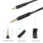 Linkidea Audio Cable with Mic for AKG Y600NC, Y500, Y50BT, Y50, Y40, N60NC, N700NC Headphones, 2.5mm TRRS to TRS Replacement Aux Cord (4.9 ft / 1.5 m)