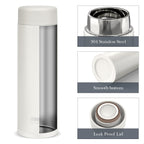 Linkidea 5oz (150ml) Mini Water Bottle, Small Vacuum Insulated Stainless Steel Water bottle for Hot & Cold Drinks, Thermo Flask Fit Handbag, Purse and Pocket (Creamy White)