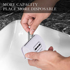 Linkidea 4 Pack Safety Razor Blade Bank, Tin-Plated Metal Blade Disposal Container for Used Double Edge Blades, Recyclable Storage for Bathroom & Travel (White)