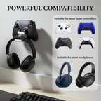 Linkidea Gaming Headset & Controller Wall Mount Holder, Dual Gamepad and Headphone Hanger Stand for PS5/PS4/Xbox One/360/PC, Space-Saving Gaming Accessories Organizer