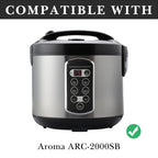 Linkidea Stainless Steel Rice Cooker Inner Pot Compatible with Aroma ARC-2000SB, No-Coating Replacement Bowl, Dishwasher Safe