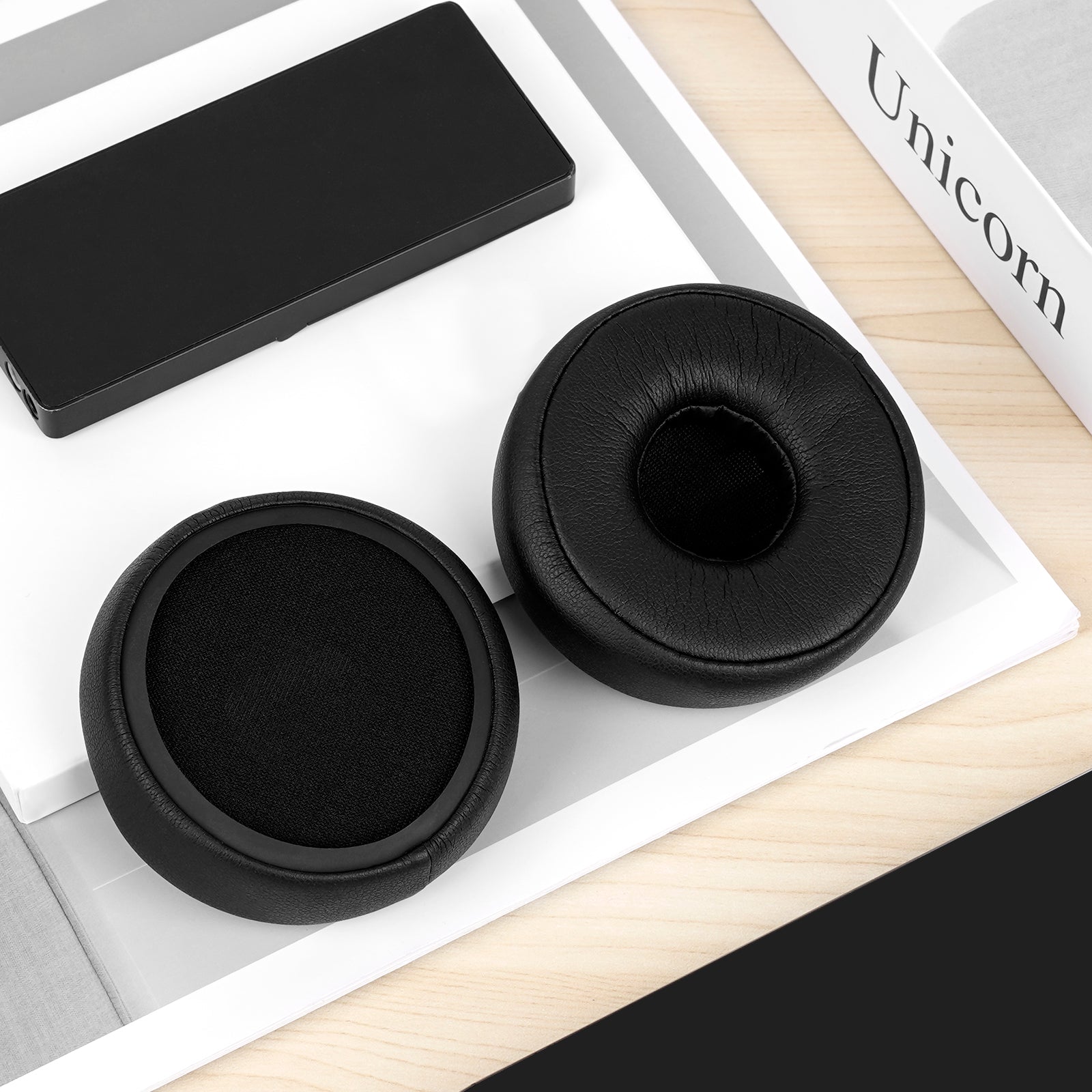 Linkidea Replacement Ear Pads for AKG N60NC Wireless Headphones Ear Cushions, Headset Earpads, Not Fit for N60NC Wired (Protein Leather / Black)