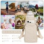 Linkidea Water Bottle Carrier with Strap Compatible with Owala FreeSip 24oz/32oz, IRON FLASK Wide Mouth 32oz, Bottle Shoulder Strap Bag Holder with Phone Pocket (Beige)
