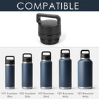 Linkidea Water Bottle Lid Built-in Tea Infuser Compatible with YETI Rambler Bottle 18oz/26oz/36oz/46oz/64oz Chug Cap, Water Bottle Replacement Cap with Handle, Fruit and Ice Strainer (Black)