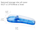 Linkidea 2 Pcs Portable Travel Razor Holder, Protective Razor Case Compatible with Fusion 5 ProGlide, Sensor 3, SkinGuard, Pace 6 Pro (Blue)
