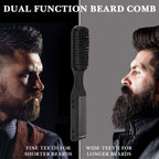 Linkidea 4 Pack Mens Beard Comb Set, Beard Brush with Comb, Portable Travel Ring Beard Brush for Great Gifts (Black)