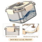 Linkidea 3 Pack Square 304 Stainless Steel Fruit and Food Containers with Lid, Preservation Box Container Fridge Fresh-Keeping, Fruit Storage Container with Handle Oven/Dishwasher Safe (Silver)