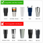 Linkidea 3 Pack Tumbler Handle Compatible with 30oz YETI Rambler, OZARK TRAIL Tumbler, Portable Anti Slip Travel Mug Grip (Black, Pink, Blue)