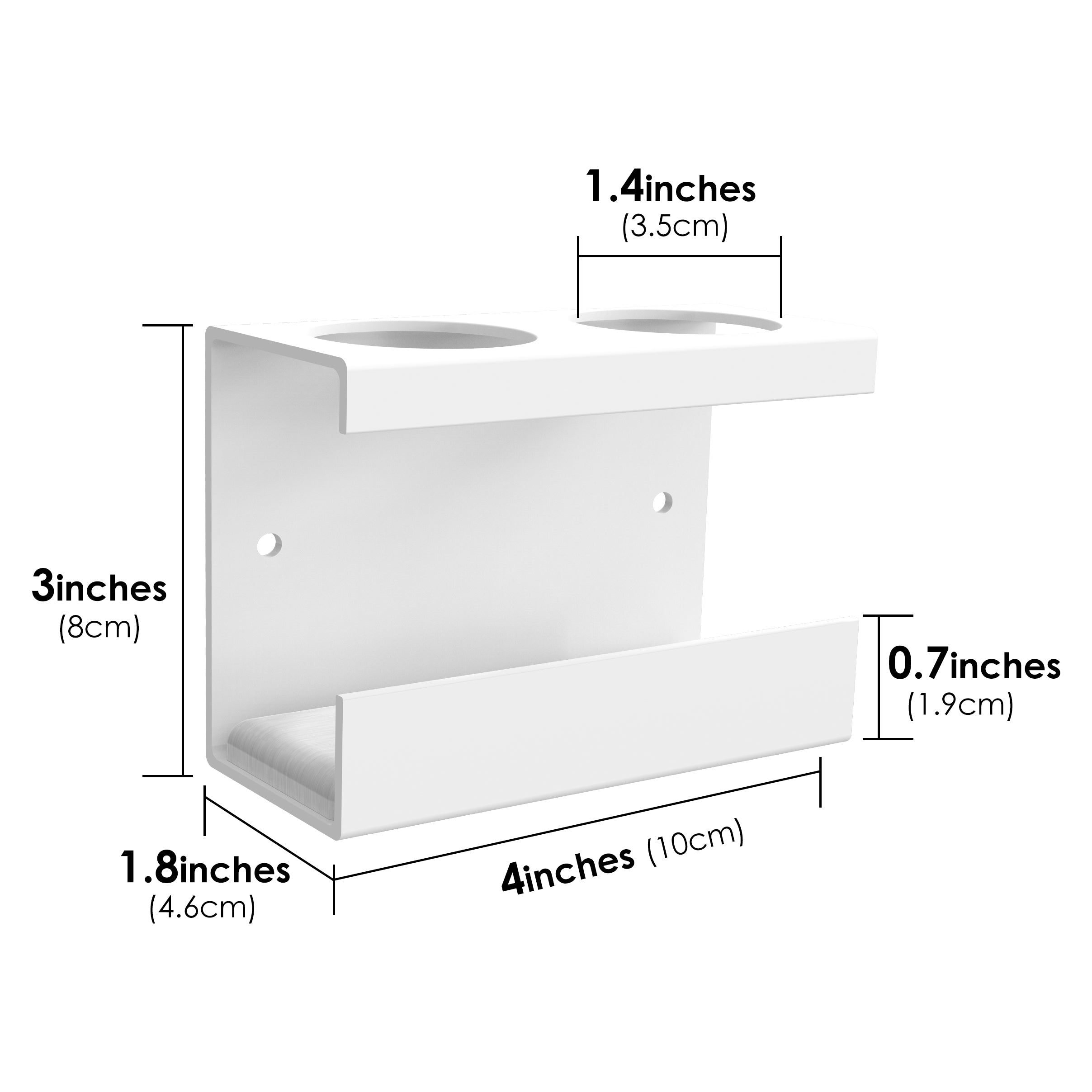Linkidea Wall Mount Electric Toothbrush Holder for Bathroom, 2 Slots Aluminum Alloy Power Toothbrush Hanger, Self Adhesive Wallmount Tooth Brush Organizer Compatible with Oral-B iO Series (White)